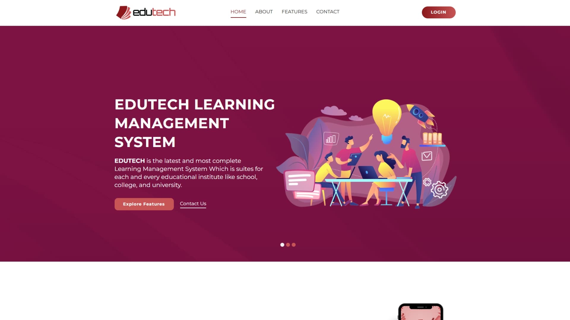 EduTech LMS web interface