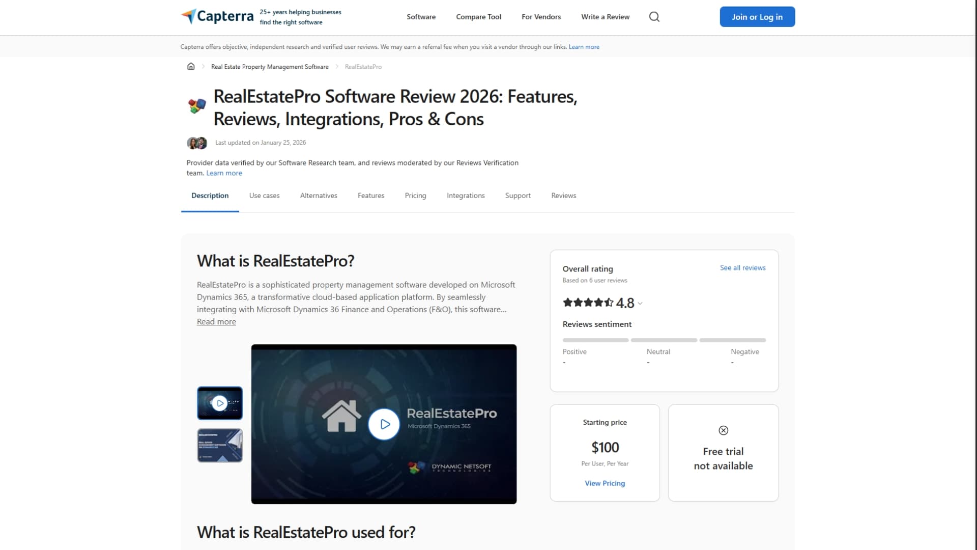 RealEstate Pro web interface